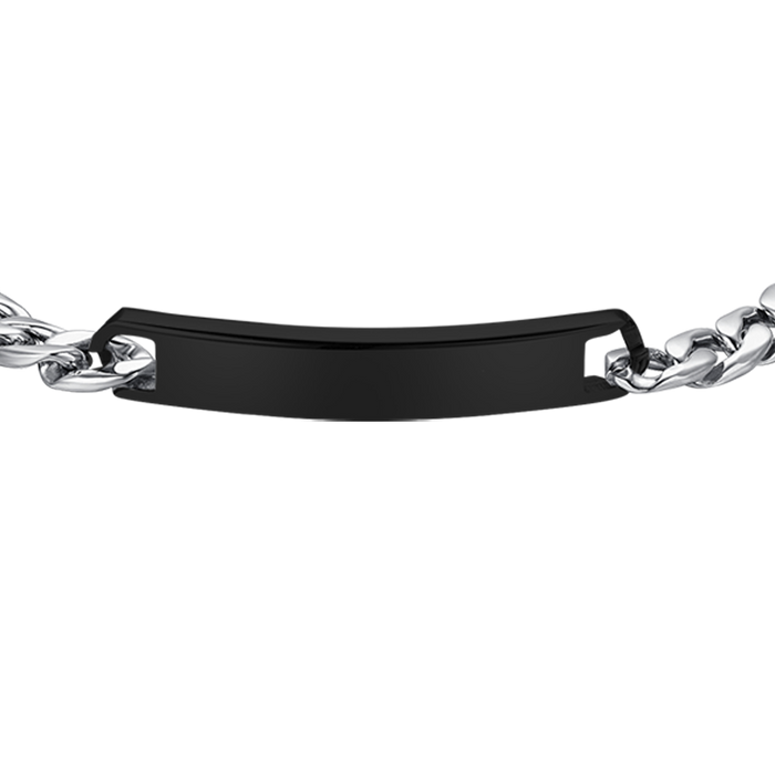 BRACCIALE UOMO IN ACCIAIO CON PIASTRA IP NERO