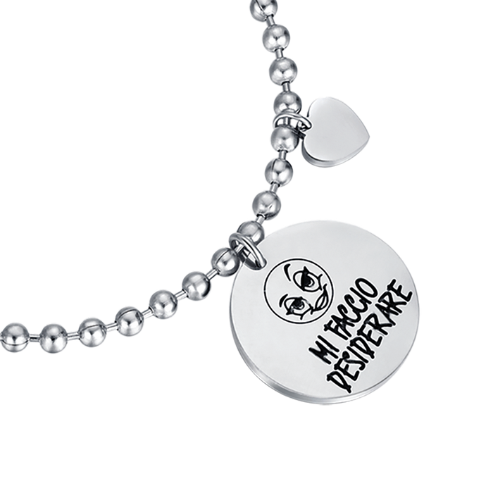BRACCIALE DONNA IN ACCIAIO CON FRASE MI FACCIO DESIDERARE