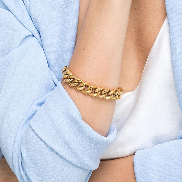 BRACCIALE DONNA IN ACCIAIO MAGLIA CATENA INTRECCIATA