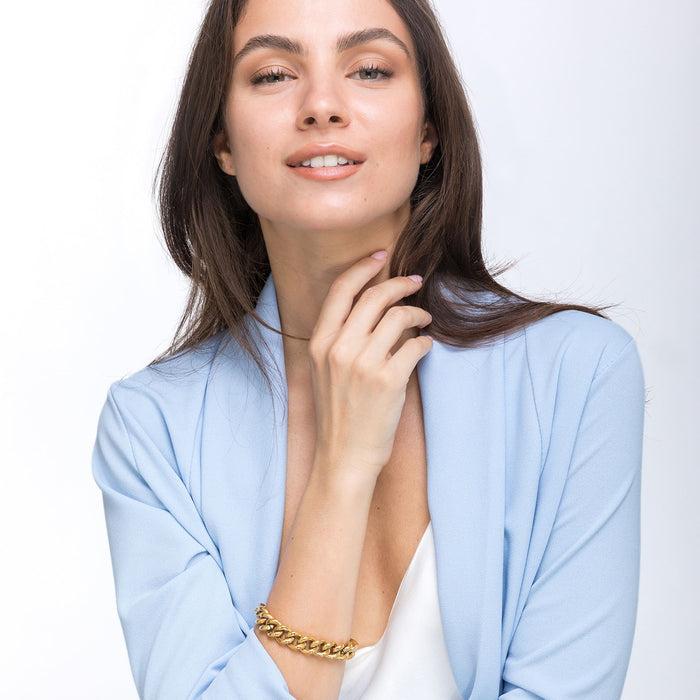 BRACCIALE DONNA IN ACCIAIO MAGLIA CATENA INTRECCIATA