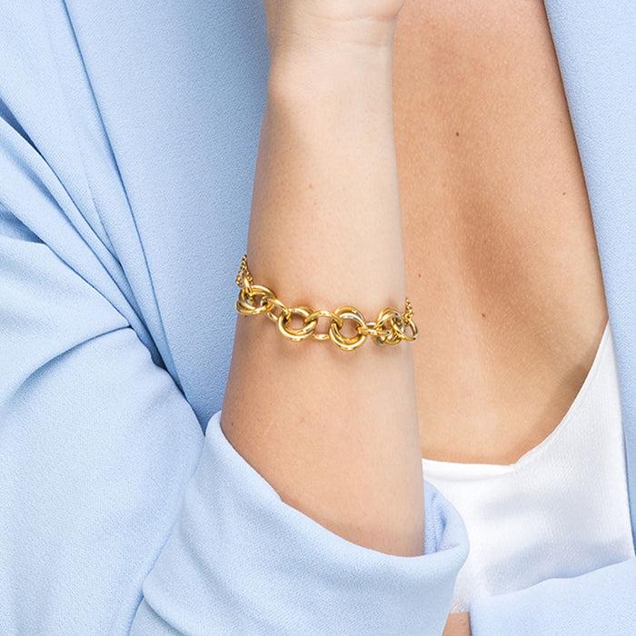 BRACCIALE IN ACCIAIO IP GOLD