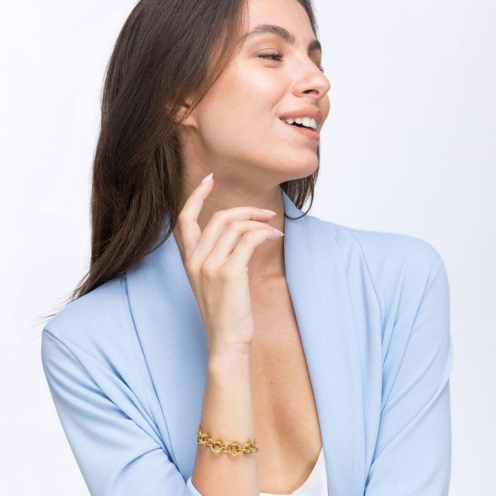 BRACCIALE IN ACCIAIO IP GOLD