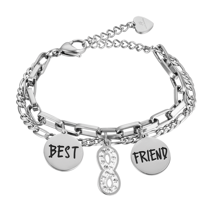 BRACCIALE DONNA IN ACCIAIO CON INFINITO CON CRISTALLI BIANCHI