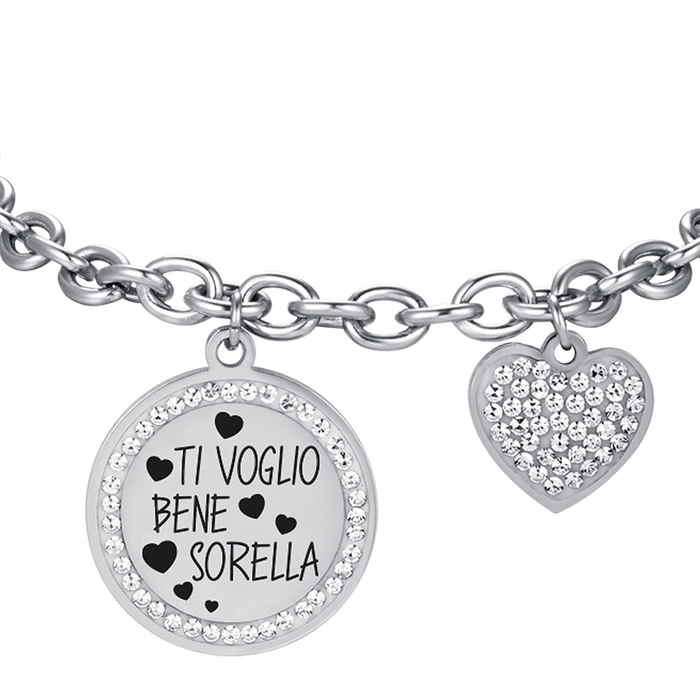 BRACCIALE DONNA IN ACCIAIO TI VOGLIO BENE SORELLA