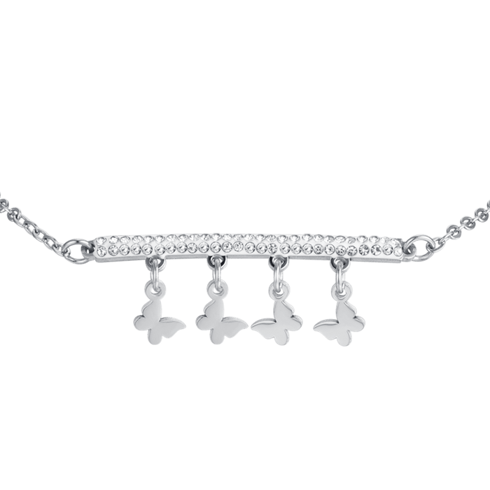 BRACCIALE DONNA IN ACCIAIO CON CIONDOLI FARFALLE