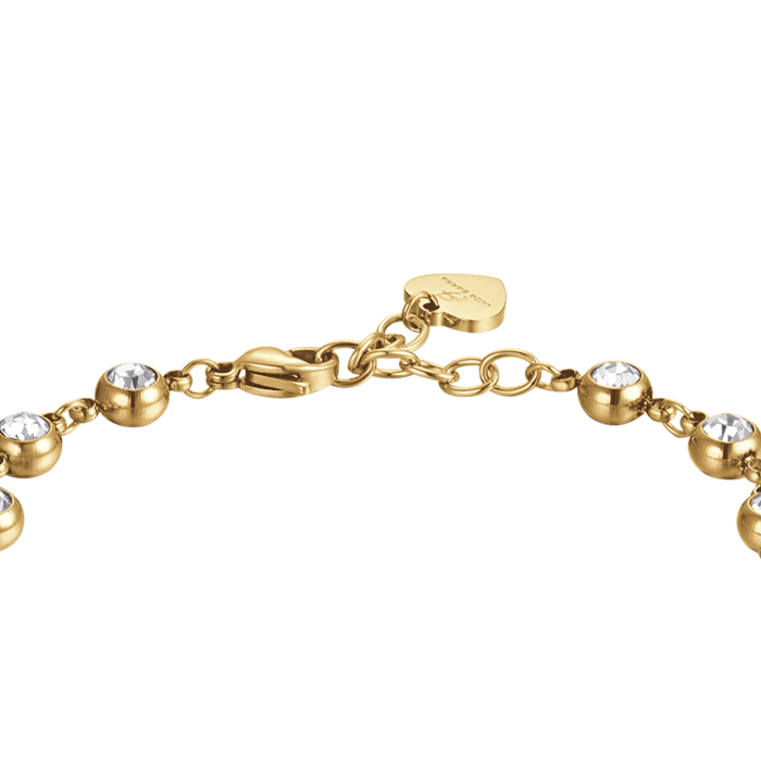 BRACCIALE DONNA IN ACCIAIO IP GOLD CON CRISTALLI BIANCHI