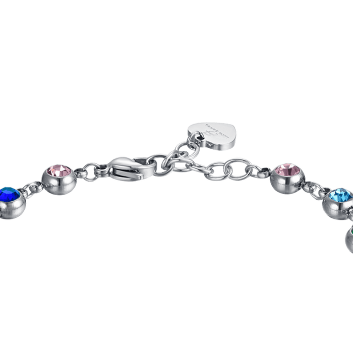 BRACCIALE DONNA IN ACCIAIO CON CRISTALLI MULTICOLOR