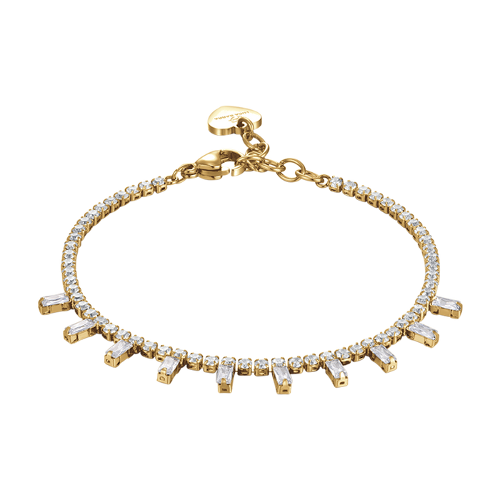 BRACCIALE DONNA IN ACCIAIO IP GOLD CON CRISTALLI BIANCHI