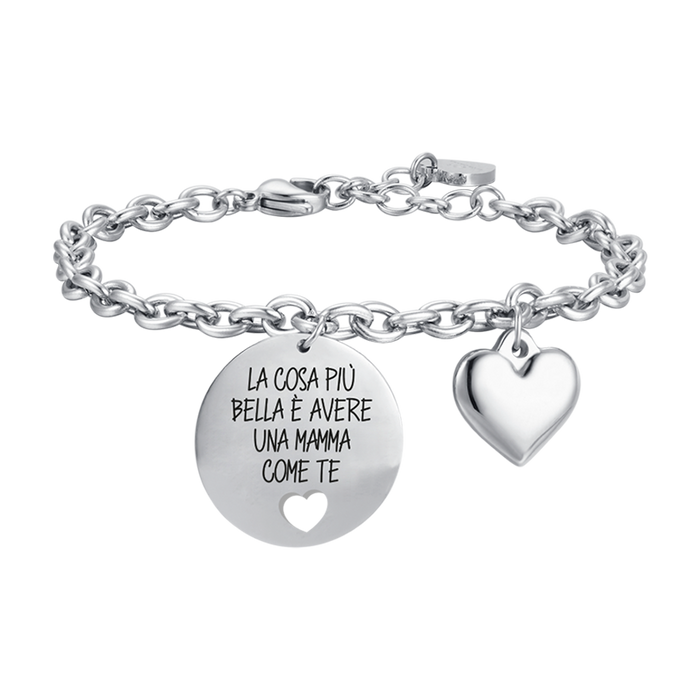 BRACCIALE DONNA IN ACCIAIO LA COSA PIù BELLA E' AVERE UNA MAMMA COME TE
