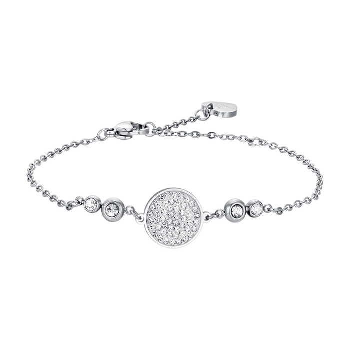 BRACCIALE DONNA IN ACCIAIO CON ELEMENTO CON CRISTALLI BIANCHI