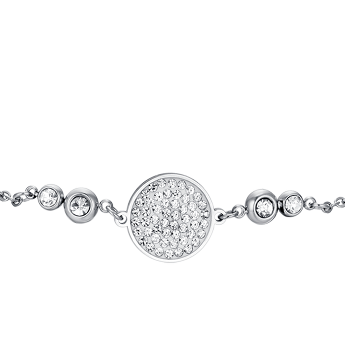 BRACCIALE DONNA IN ACCIAIO CON ELEMENTO CON CRISTALLI BIANCHI