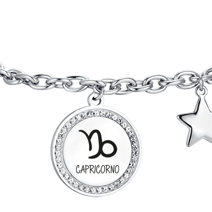 BRACCIALE DONNA IN ACCIAIO SEGNO ZODIACALE CAPRICORNO PIASTRA
