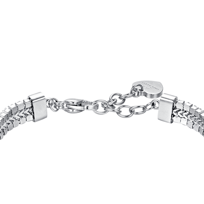BRACCIALE TENNIS DONNA IN ACCIAIO CON CRISTALLI BIANCHI
