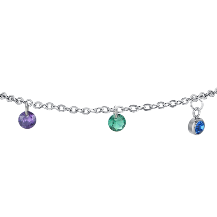 BRACCIALE DONNA IN ACCIAIO CRISTALLI MULTICOLOR