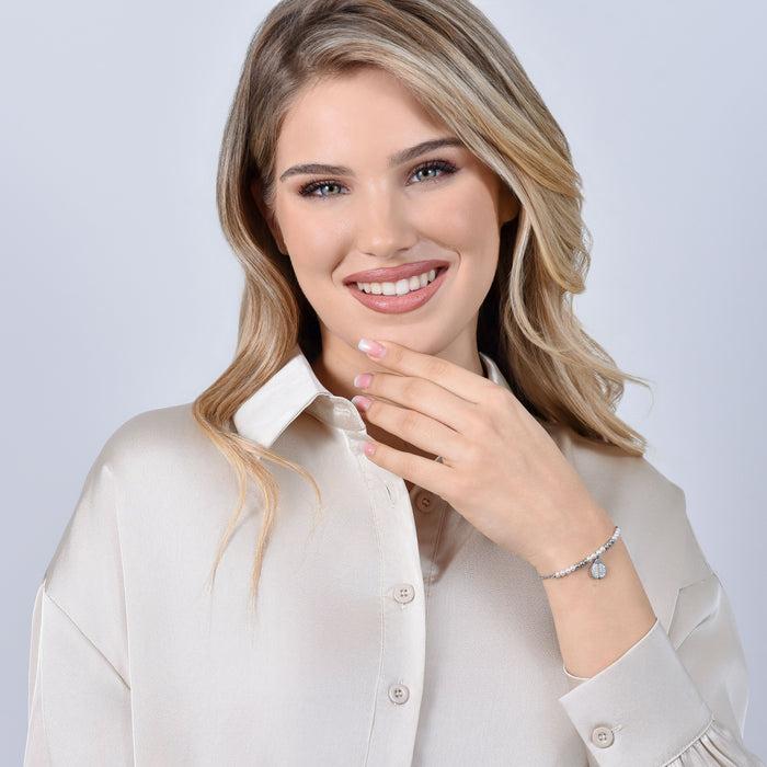 BRACCIALE DONNA IN ACCIAIO CON PERLE E ALBERO DELLA VITA