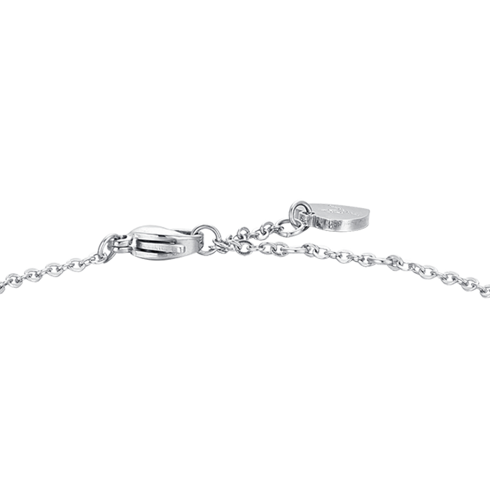 BRACCIALE DONNA IN ACCIAIO CON PERLE E COCCINELLA