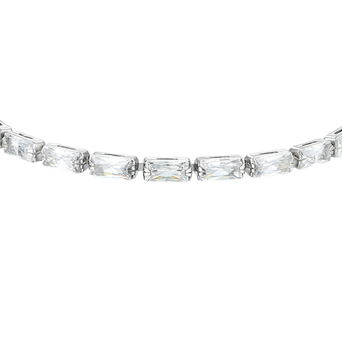 BRACCIALE TENNIS DONNA ZIRCONI BAGUETTE BIANCHI