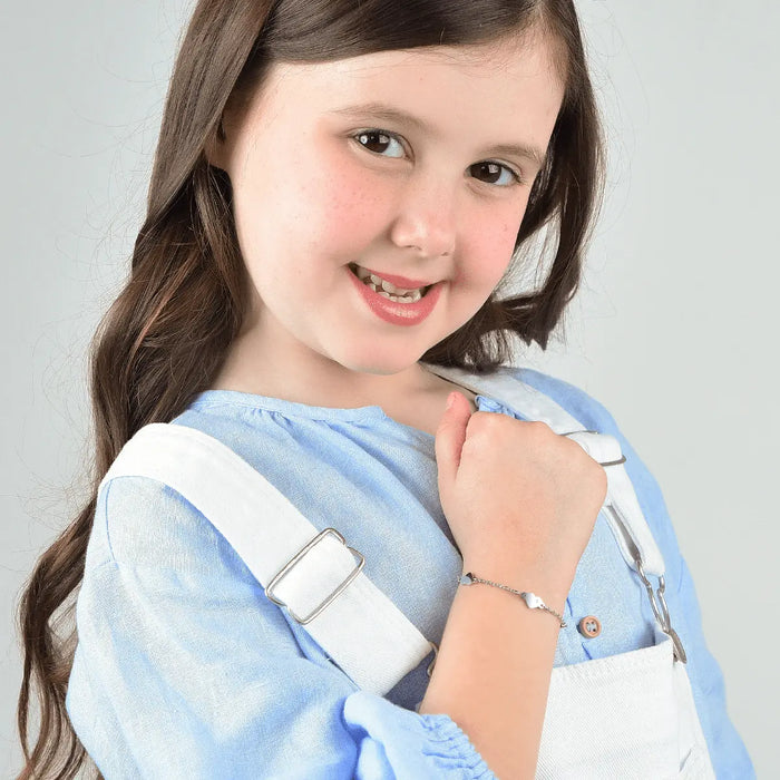 BRACCIALE BAMBINA IN ACCIAIO CON CUORI