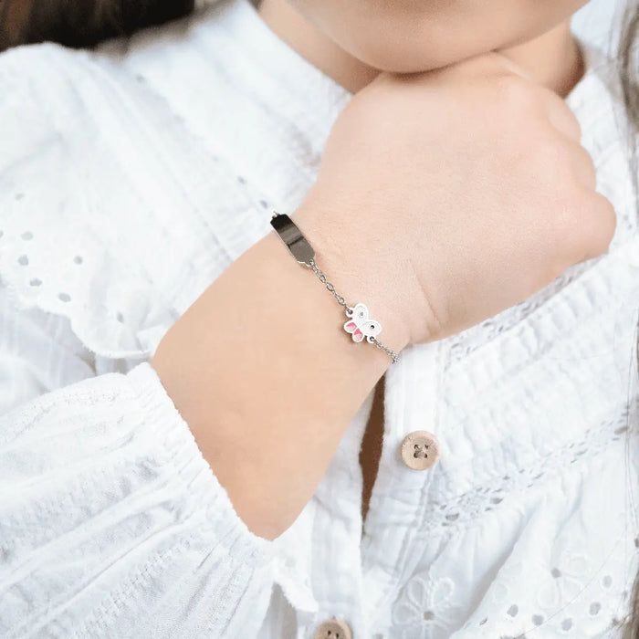 BRACCIALE BAMBINA IN ACCIAIO CON FARFALLA