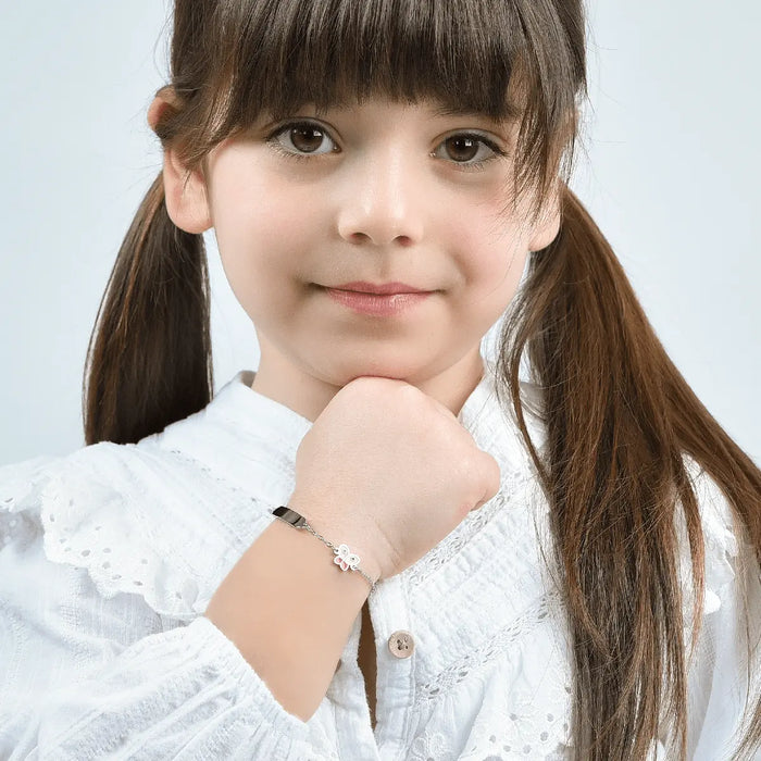 BRACCIALE BAMBINA IN ACCIAIO CON FARFALLA