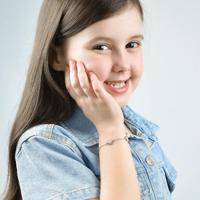 BRACCIALE BAMBINA IN ACCIAIO CON FARFALLE