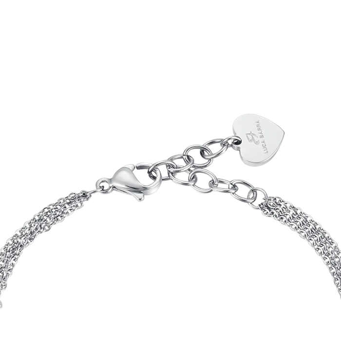 BRACCIALE DONNA IN ACCIAIO I LOVE MAMMA PALLINE ROSÈ