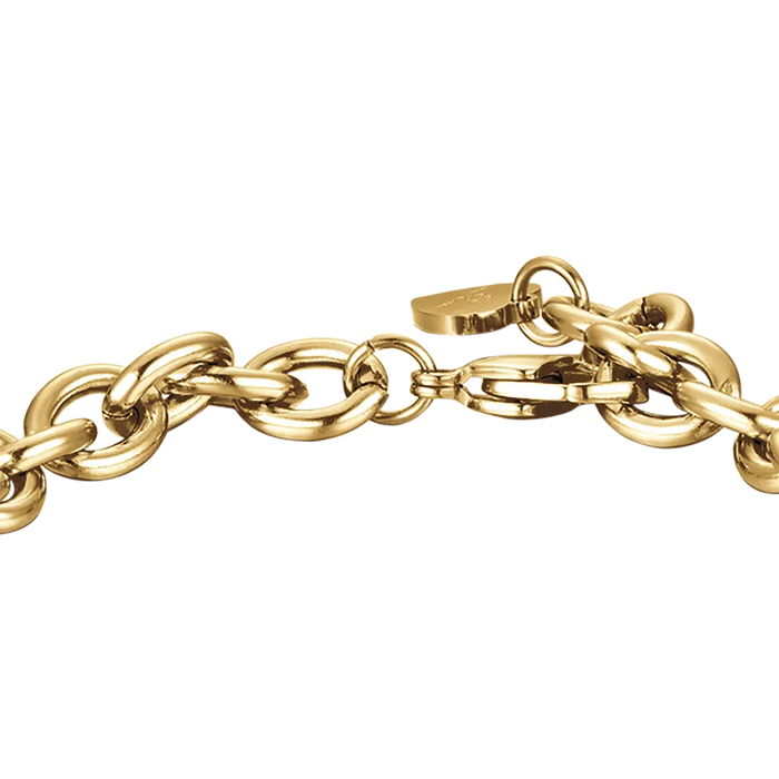 BRACCIALE DONNA IN ACCIAIO IP GOLD CON CHIAVE E CUORE LUCCHETTO