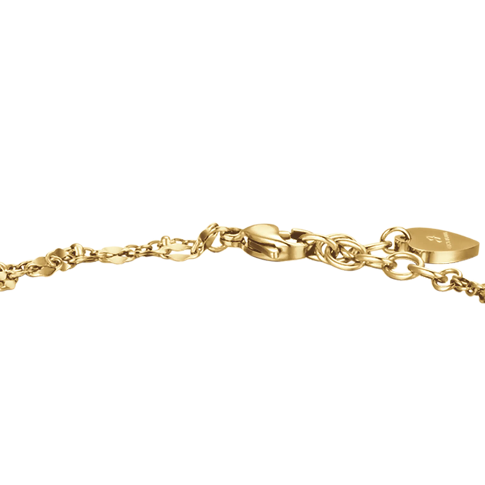 BRACCIALE DONNA IN ACCIAIO IP GOLD CON CUORE E CRISTALLI BIANCHI