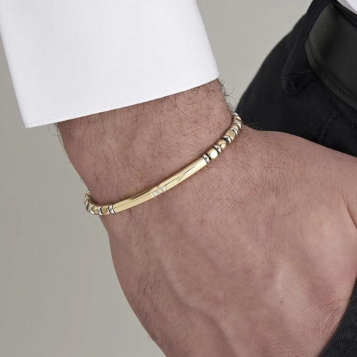 BRACCIALE UOMO IN ACCIAIO CON EMATITE ACCIAIO