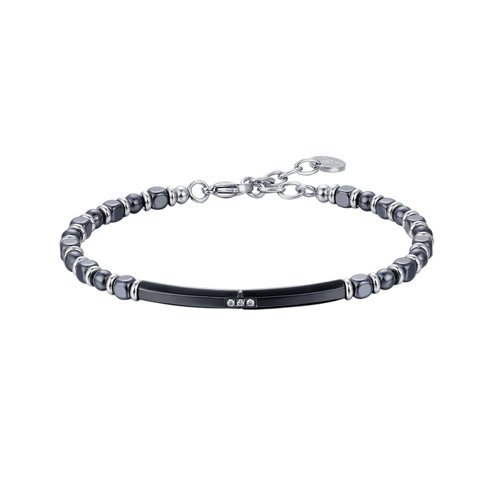 BRACCIALE UOMO IN ACCIAIO CON EMATITE ACCIAIO
