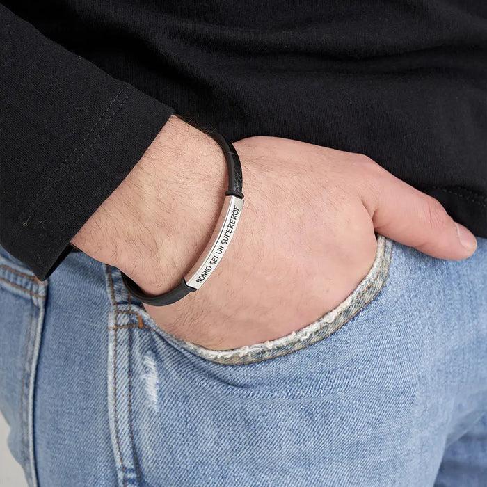 BRACCIALE UOMO IN ACCIAIO NONNO SEI UN SUPEREROE