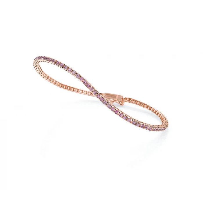 Bracciale tennis oro rosa zaffiri pink TuttiFrutti
