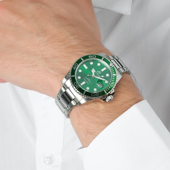 OROLOGIO CON CASSA IN ACCIAIO GHIERA VERDE QUADRANTE VERDE - BU99