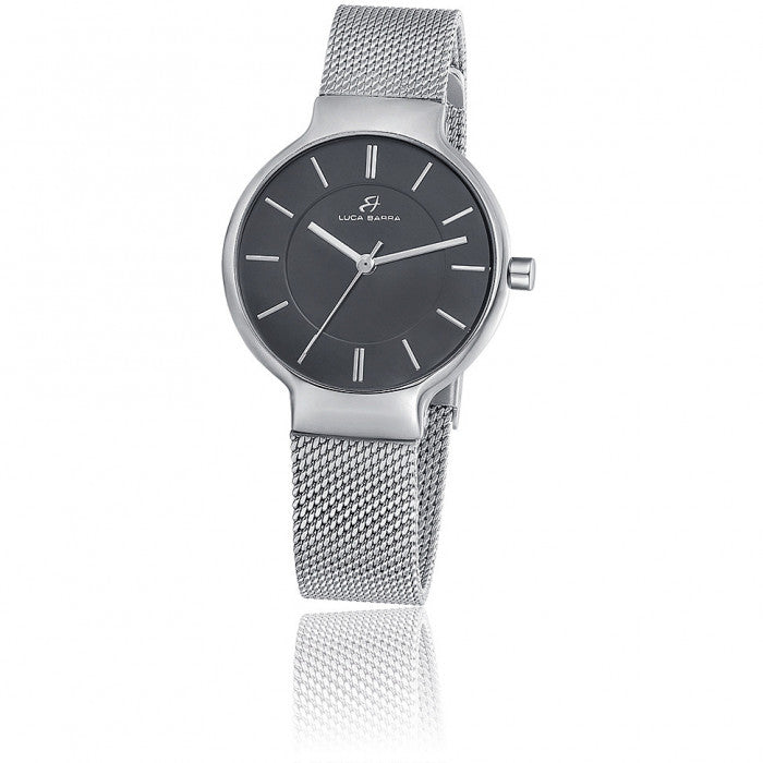 Orologio Con Cassa In Acciaio Quandrante Ip Nero Bracciale In Acciaio