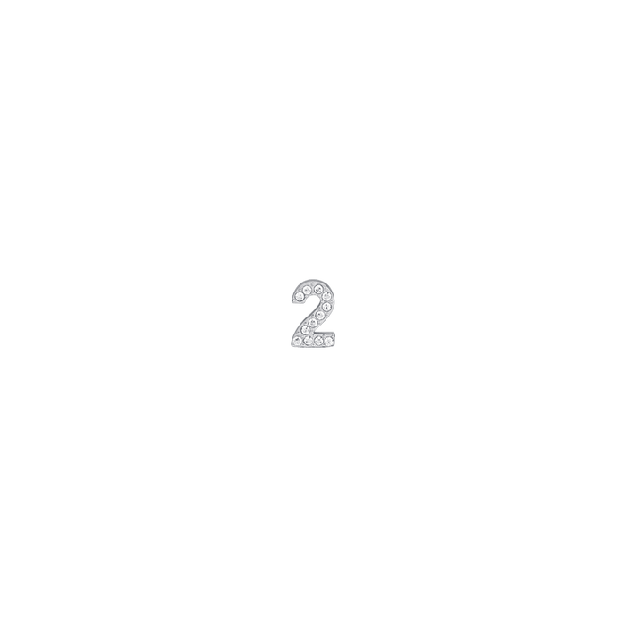 CHARM IN ACCIAIO NUMERO 0 CON CRISTALLI BIANCHI