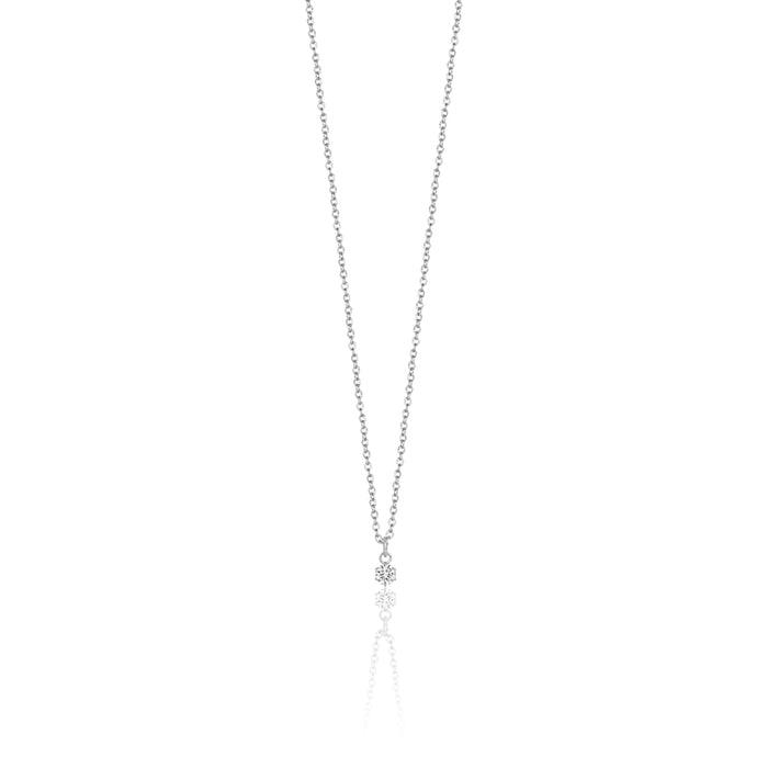 COLLANA DONNA PUNTO LUCE IN ACCIAIO CON CRISTALLO BIANCO DA 4 MM