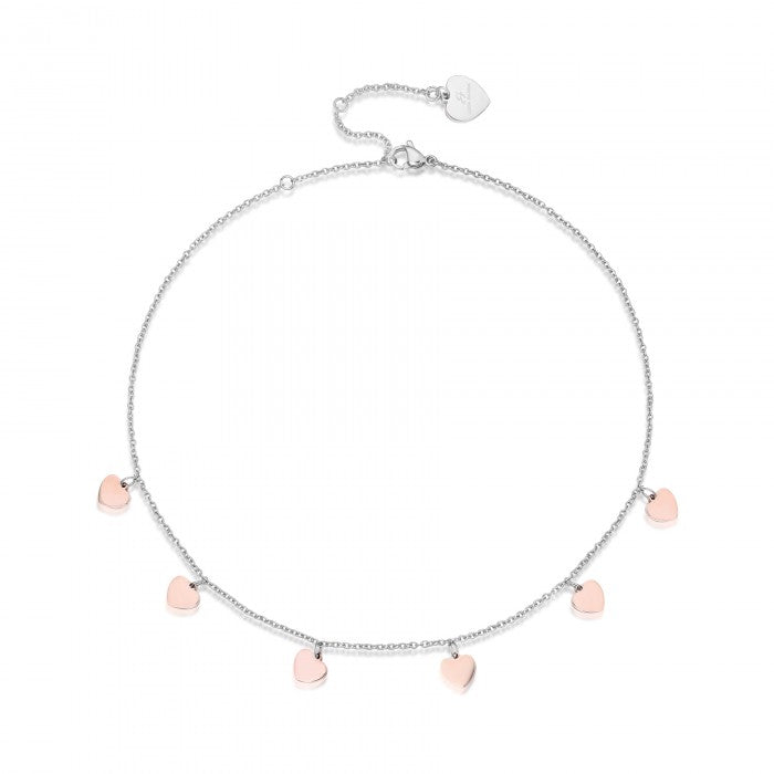 Collana Con Cuori Rosè