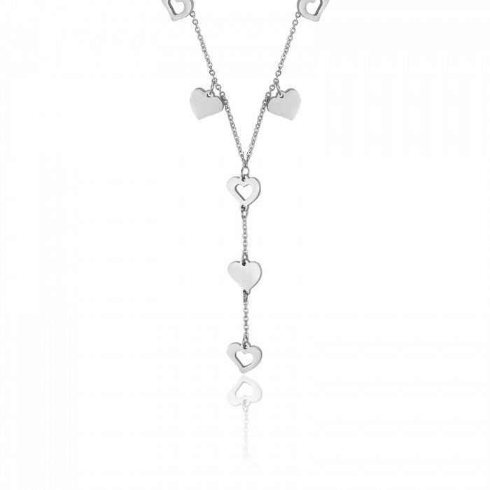 COLLANA IN ACCIAIO CON CUORI