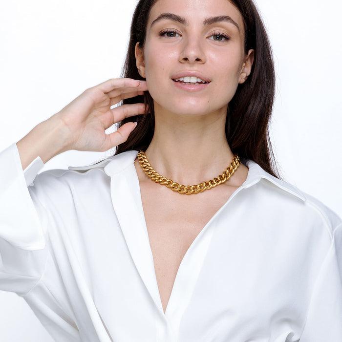 COLLANA DONNA IN ACCIAIO CON MAGLIA CATENA