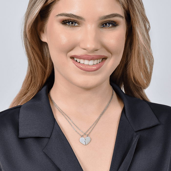 COLLANA COPPIA IN ACCIAIO CON CUORE