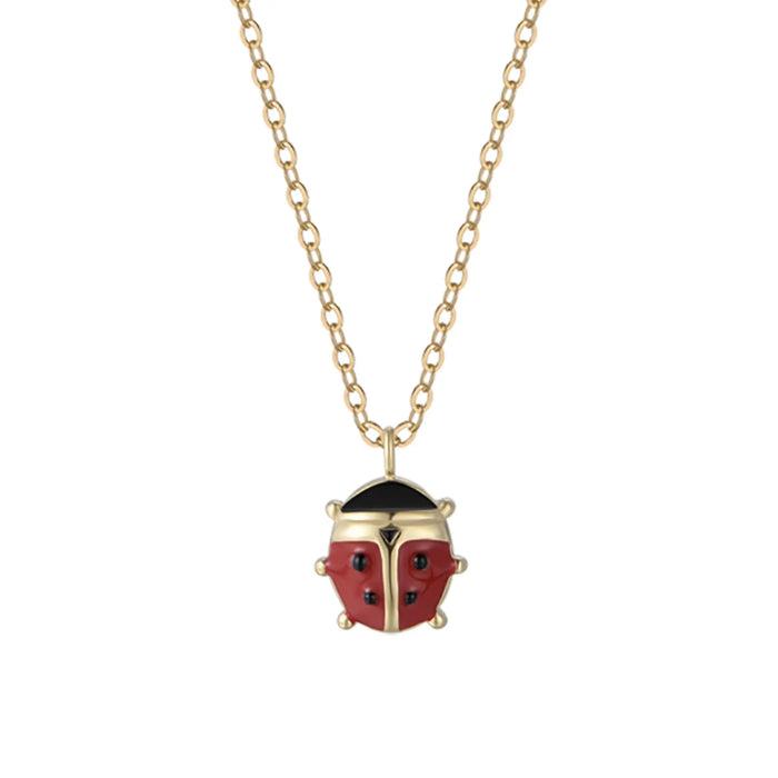 COLLANA BAMBINA IN ACCIAIO IP GOLD CON COCCINELLA