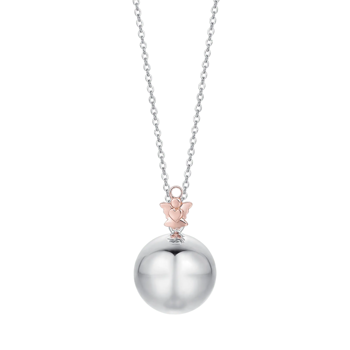 COLLANA DONNA IN ACCIAIO CIONDOLO IN METALLO CON ANGELO IP ROSE