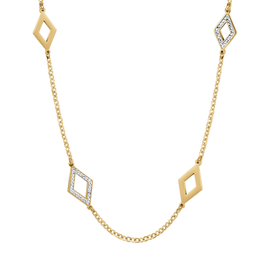 COLLANA DONNA IN ACCIAIO CON CRISTALLI BIANCHI