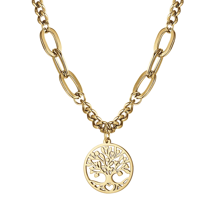 COLLANA DONNA IN ACCIAIO IP GOLD CON ALBERO DELLA VITA