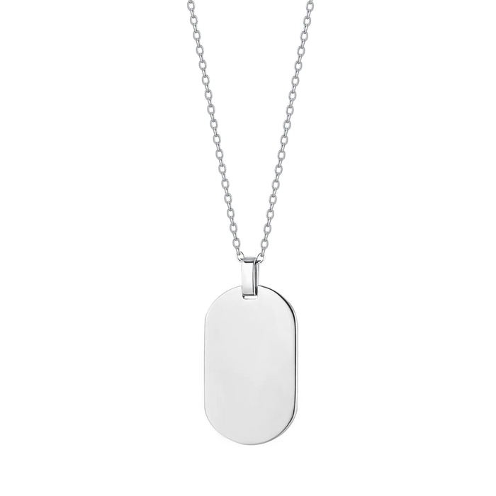 COLLANA UOMO IN ACCIAIO CON PIASTRA PERSONALIZZABILE