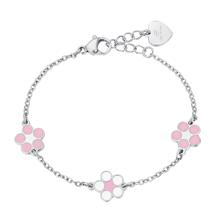 BRACCIALE BAMBINA IN ACCIAIO CON FIORI