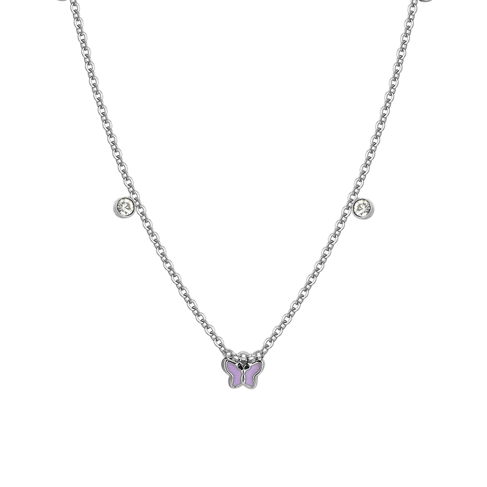 COLLANA BAMBINA IN ACCIAIO SMALTO VIOLA