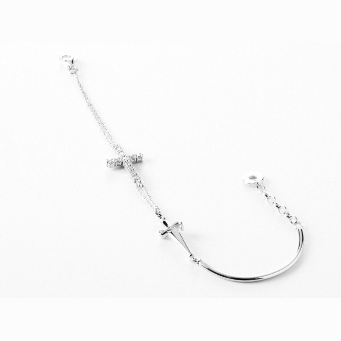 Bracciale s/rigido croce zirconi
