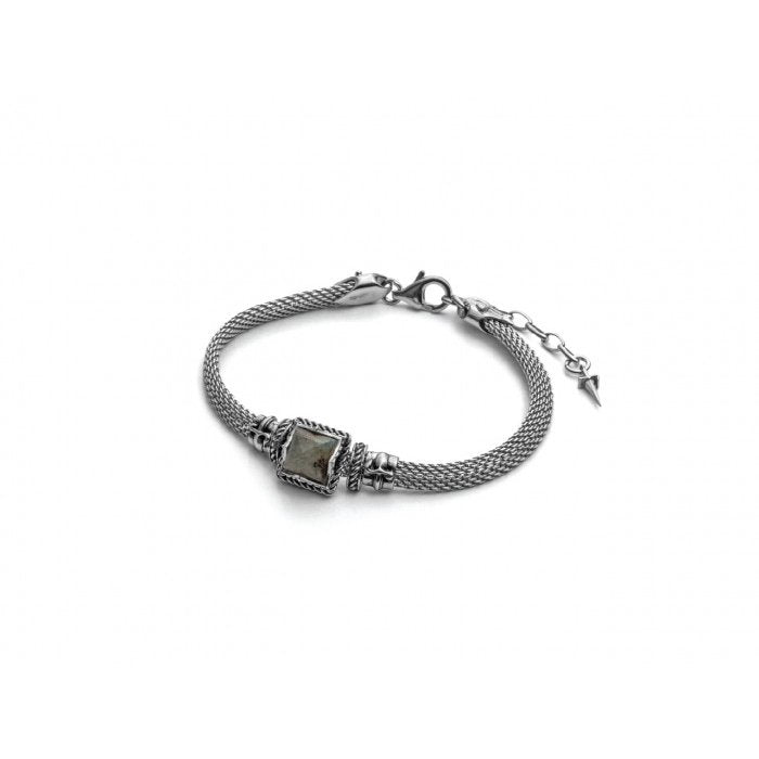 Bracciale rete pietra grigia