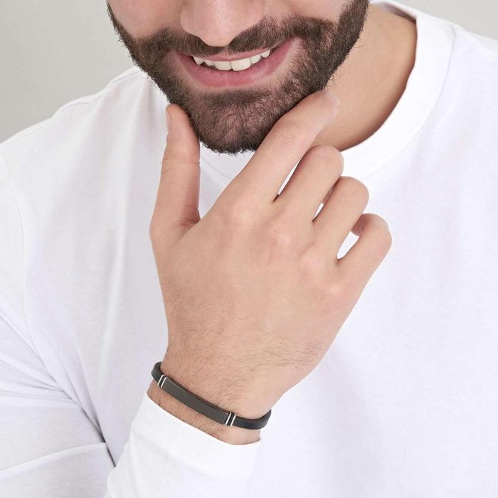 Bracciale in acciaio e pelle e ip gun